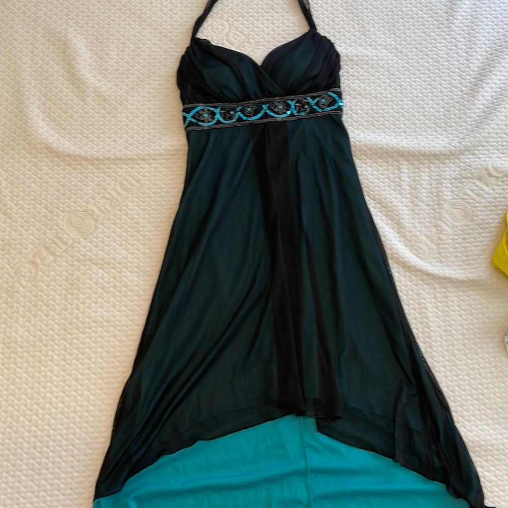 Aqua high low dress in Small